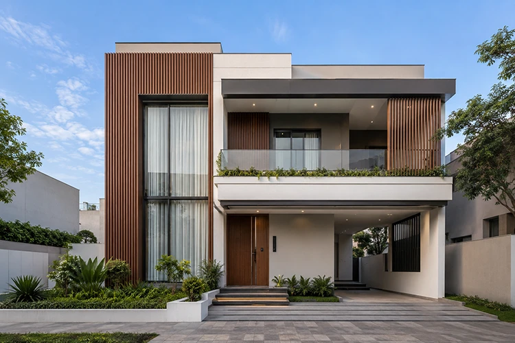 WPC Fluted Panels for Modern Home Elevation